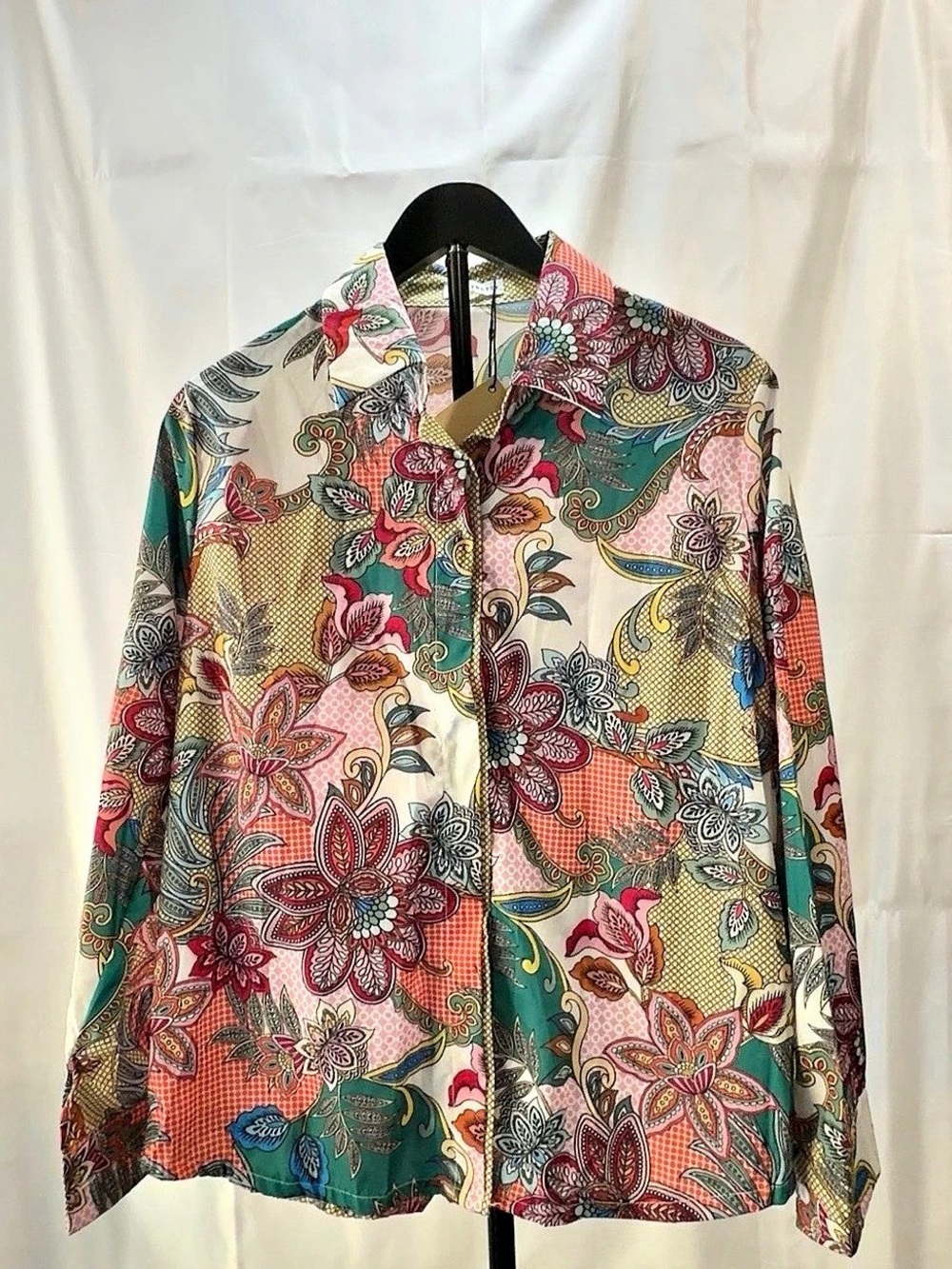 CHERRYBETTY Floral Button Front Shirt in Multicolor NWT